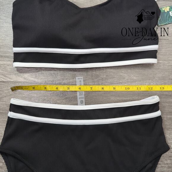 Blooming Jelly Ribbed Crop High Waist Bikini Swimsuit Size M - Picture 5 of 7